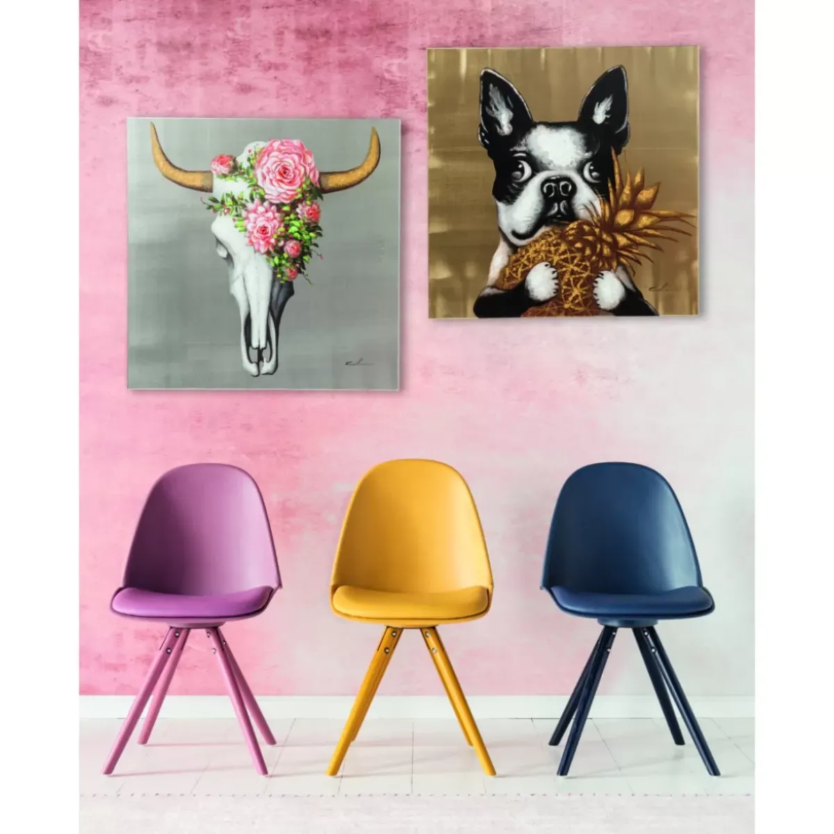KARE Design Bild Touched Dog With Pineapple 80X80Cm- Bilder