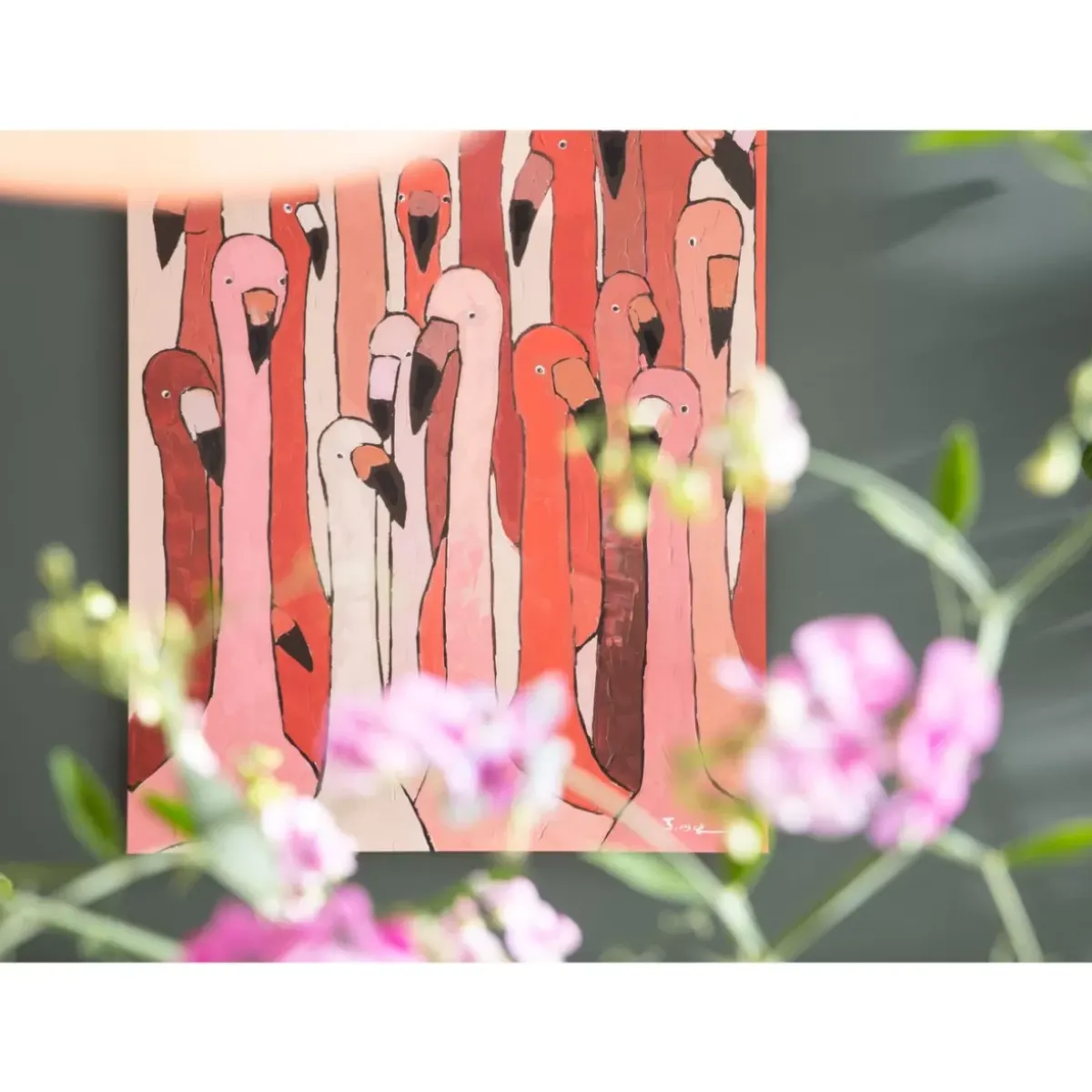 KARE Design Bild Touched Flamingo Meeting 120X90Cm- Bilder