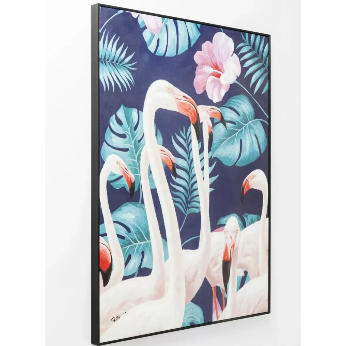 KARE Design Bild Touched Flamingo Road Schwarz 122X92Cm- Bilder