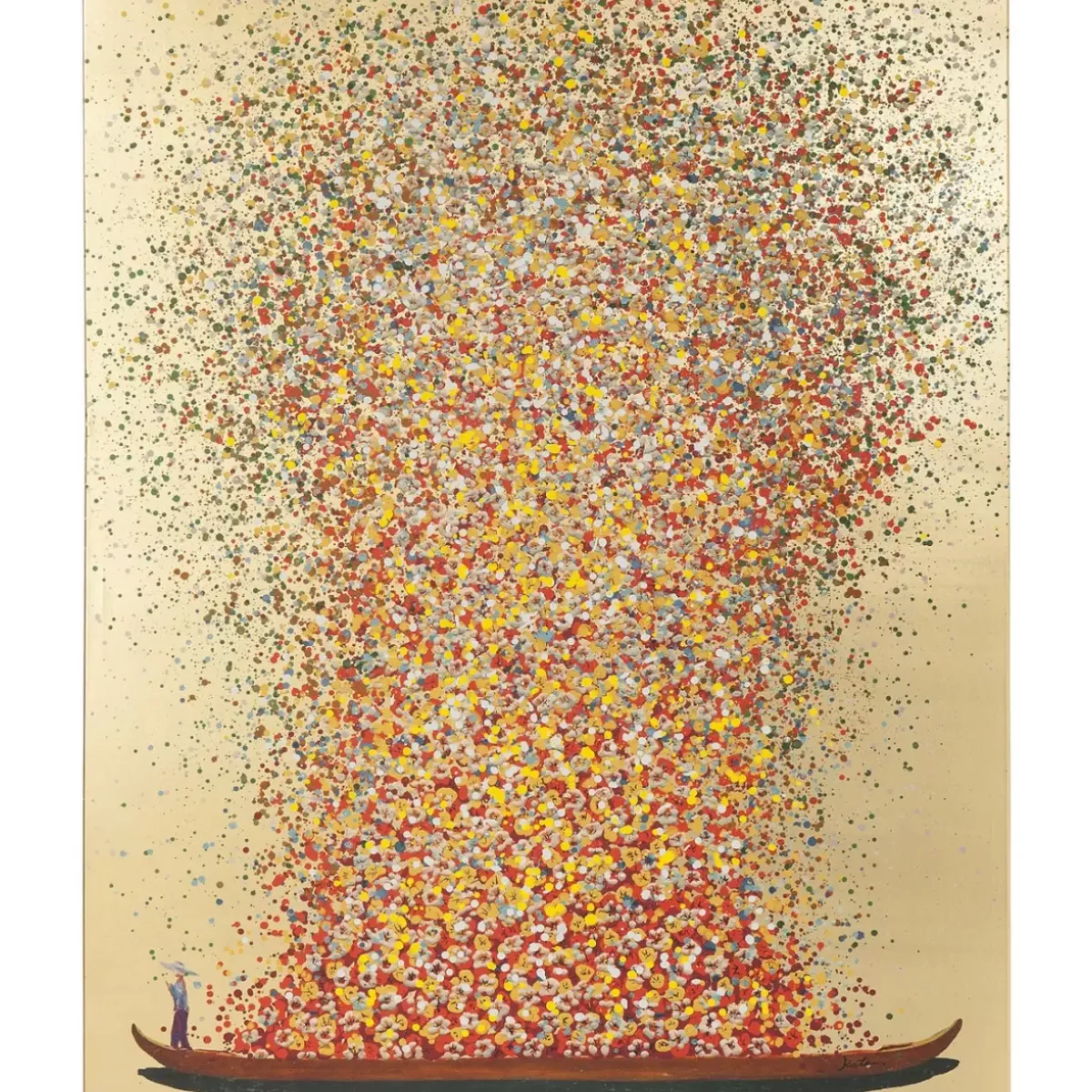 KARE Design Bild Touched Flower Boat Gold Rot 80X100Cm- Bilder