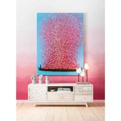 KARE Design Bild Touched Flower Boat Blau Pink 80X100Cm- Bilder