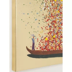 KARE Design Bild Touched Flower Boat Gold Rot 120X160Cm- Bilder