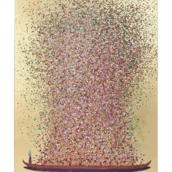 KARE Design Bild Touched Flower Boat Gold Pink 100X80Cm- Bilder