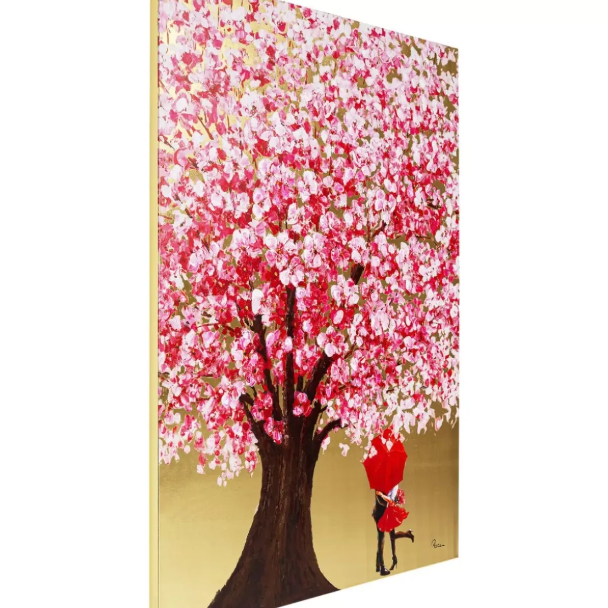 KARE Design Bild Touched Flower Couple Gold Pink 160X120Cm- Bilder