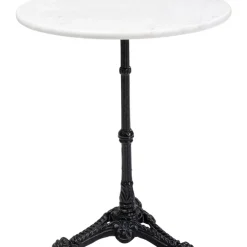 KARE Design Bistrotisch Kaffeehaus Rund Weiss O60- Outdoormöbel