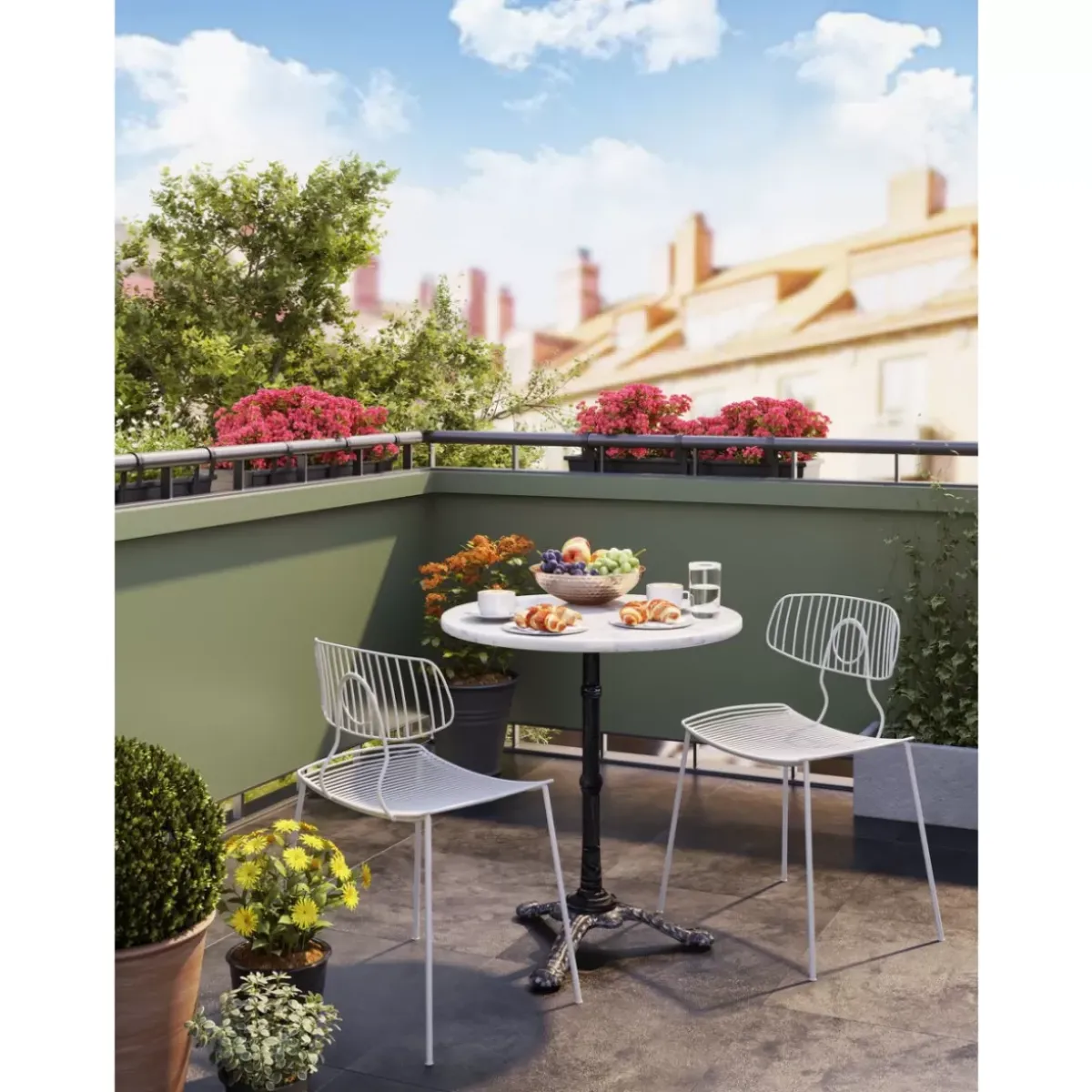 KARE Design Bistrotisch Kaffeehaus Rund Weiss O60- Outdoormöbel