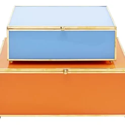 KARE Design Box Neomi Orange Blau (2/Set)- Aufbewahrung & Ordnung
