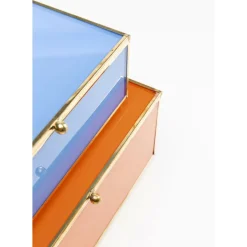 KARE Design Box Neomi Orange Blau (2/Set)- Aufbewahrung & Ordnung
