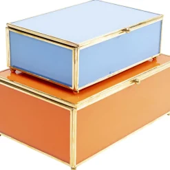 KARE Design Box Neomi Orange Blau (2/Set)- Aufbewahrung & Ordnung