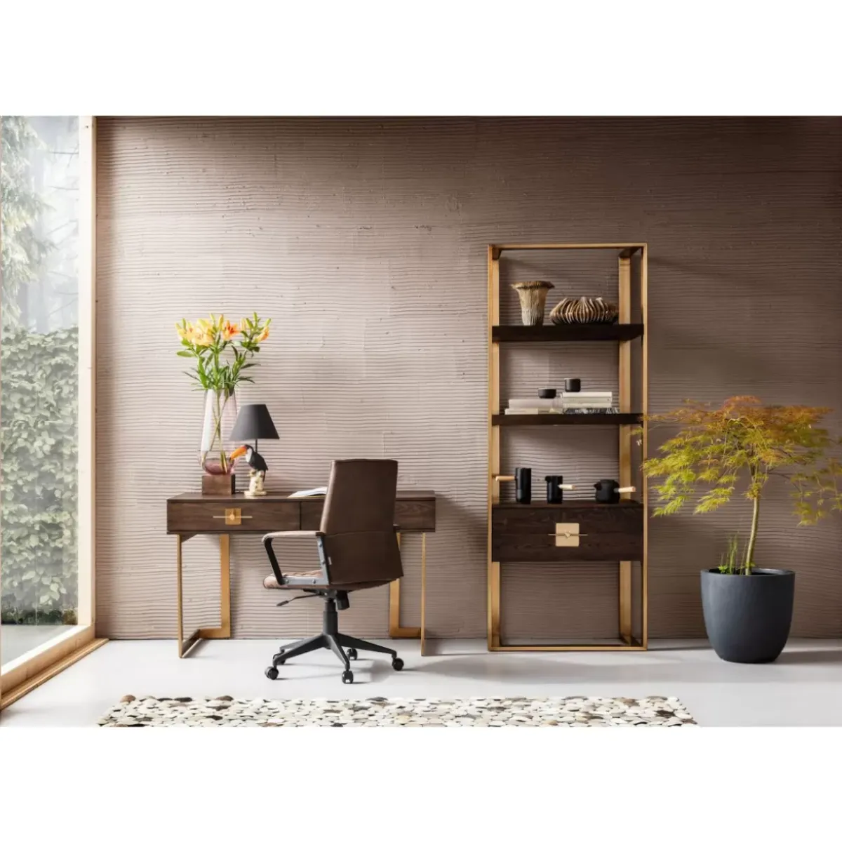 KARE Design Burodrehstuhl Labora Braun- Stühle