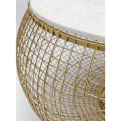 KARE Design Couchtisch Cesta Marmor Gold O100Cm- Tische