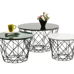 KARE Design Couchtisch East Coast Rund (3/Set)- Tische