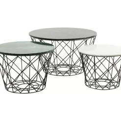 KARE Design Couchtisch East Coast Rund (3/Set)- Tische