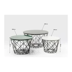 KARE Design Couchtisch East Coast Rund (3/Set)- Tische