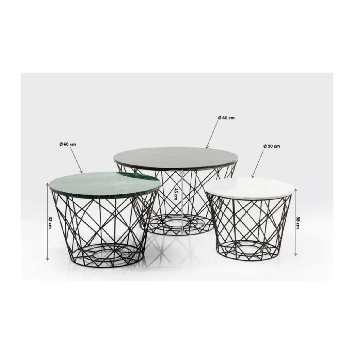 KARE Design Couchtisch East Coast Rund (3/Set)- Tische