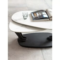 KARE Design Couchtisch Franklin Weis 150X58Cm- Tische