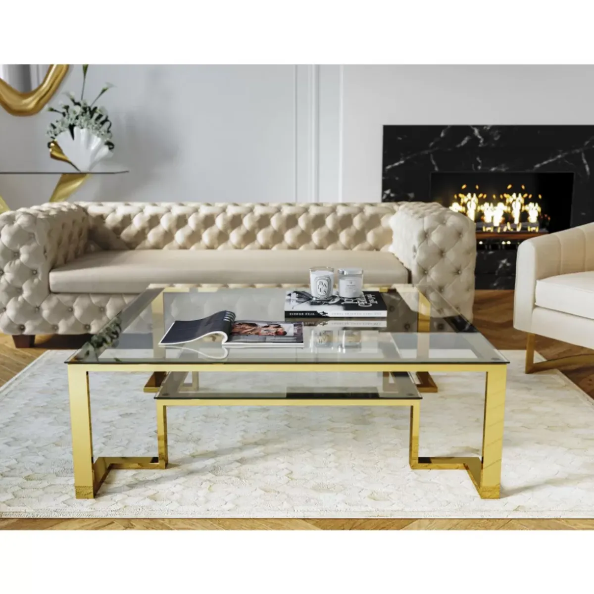 KARE Design Couchtisch Gold Rush 120X120Cm- Tische