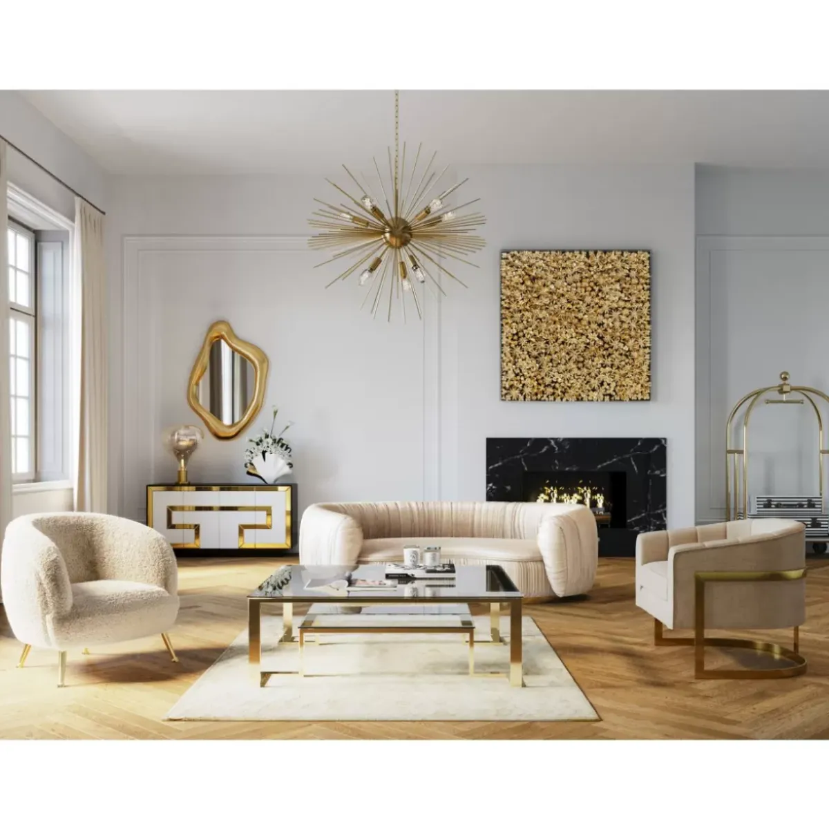 KARE Design Couchtisch Gold Rush 120X120Cm- Tische