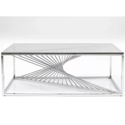 KARE Design Couchtisch Laser Silber Klarglas 120X60- Tische