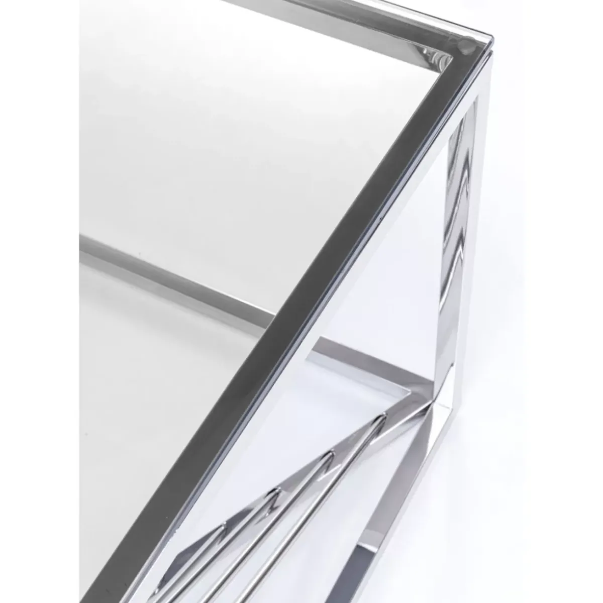 KARE Design Couchtisch Laser Silber Klarglas 120X60- Tische