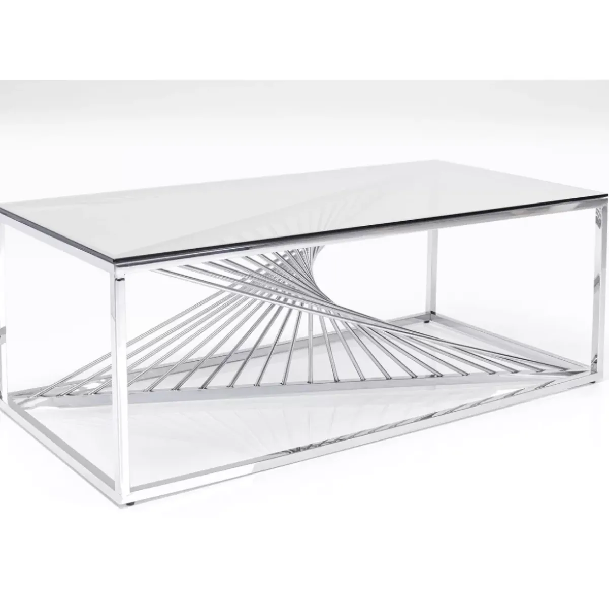 KARE Design Couchtisch Laser Silber Klarglas 120X60- Tische