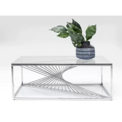 KARE Design Couchtisch Laser Silber Klarglas 120X60- Tische