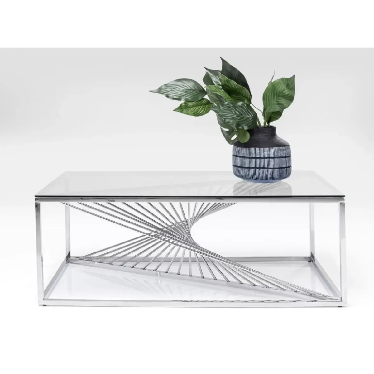 KARE Design Couchtisch Laser Silber Klarglas 120X60- Tische