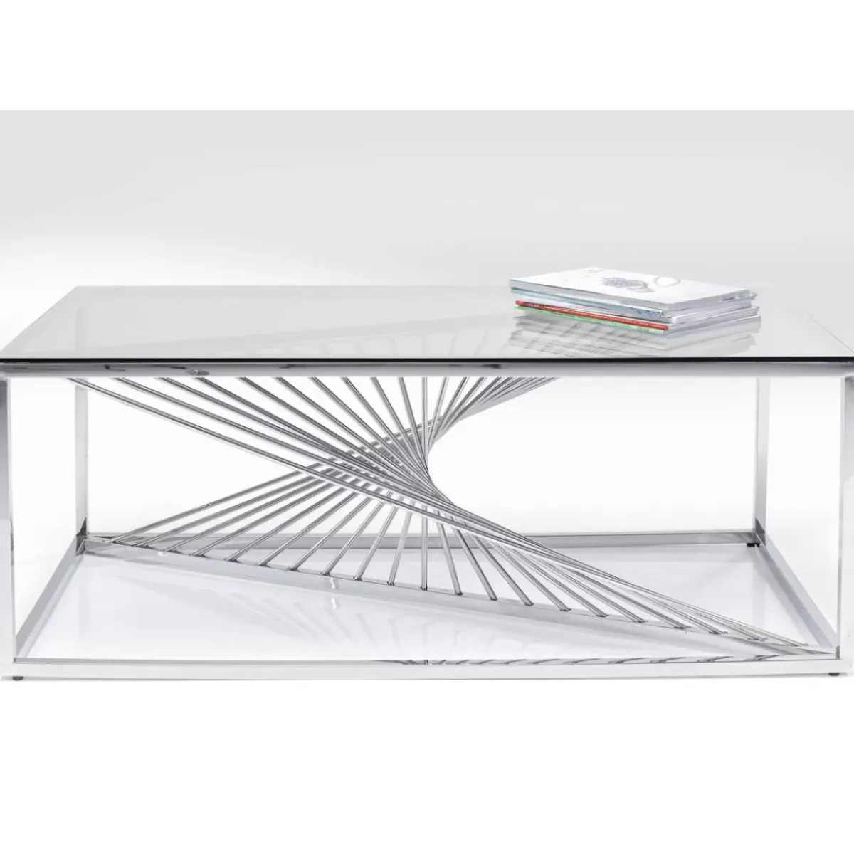 KARE Design Couchtisch Laser Silber Klarglas 120X60- Tische