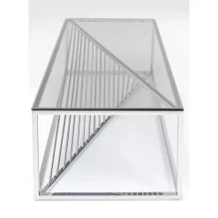 KARE Design Couchtisch Laser Silber Klarglas 120X60- Tische