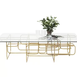 KARE Design Couchtisch Meander Gold 140X80Cm- Tische