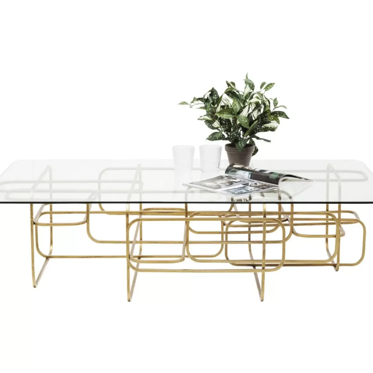 KARE Design Couchtisch Meander Gold 140X80Cm- Tische