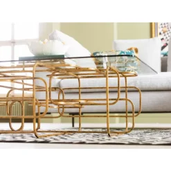 KARE Design Couchtisch Meander Gold 140X80Cm- Tische