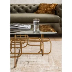 KARE Design Couchtisch Meander Gold 140X80Cm- Tische