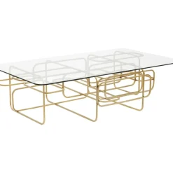 KARE Design Couchtisch Meander Gold 140X80Cm- Tische