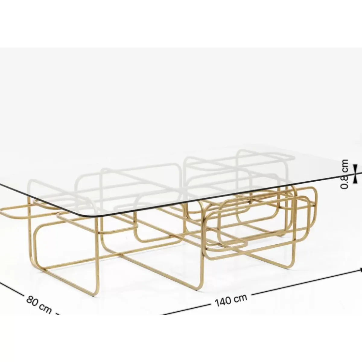 KARE Design Couchtisch Meander Gold 140X80Cm- Tische