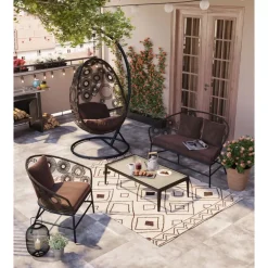 KARE Design Couchtisch Tiki Schwarz- Outdoormöbel