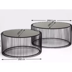 KARE Design Couchtisch Wire Black (2/Set)- Tische