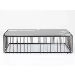 KARE Design Couchtisch Wire Glas Marble Schwarz 145X70Cm- Tische