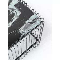 KARE Design Couchtisch Wire Glas Marble Schwarz 145X70Cm- Tische
