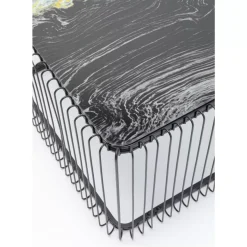 KARE Design Couchtisch Wire Glas Marble Schwarz 145X70Cm- Tische