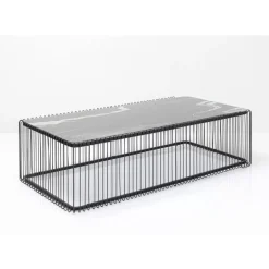 KARE Design Couchtisch Wire Glas Marble Schwarz 145X70Cm- Tische