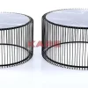 KARE Design Couchtisch Wire Glas Marble Schwarz (2/Set)- Tische