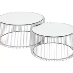 KARE Design Couchtisch Wire Silber (2/Set)- Tische
