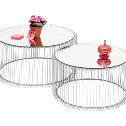 KARE Design Couchtisch Wire Silber (2/Set)- Tische