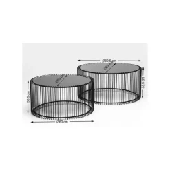 KARE Design Couchtisch Wire Silber (2/Set)- Tische