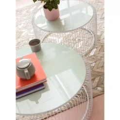 KARE Design Couchtisch Wire White (2/Set)- Tische