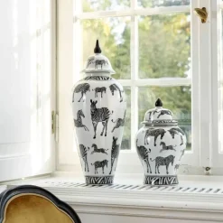 KARE Design Deckelvase Zebra- Vasen