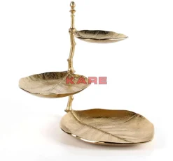 KARE Design Deko Etagere Leaf Gold- Geschirr & Tischaccessoires