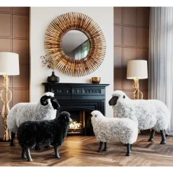 KARE Design Deko Figur Bathilde Ram Weis 78Cm- Deko & Geschenkartikel