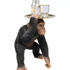 KARE Design Deko Figur Butler Playing Chimp Schwarz 52Cm- Deko & Geschenkartikel